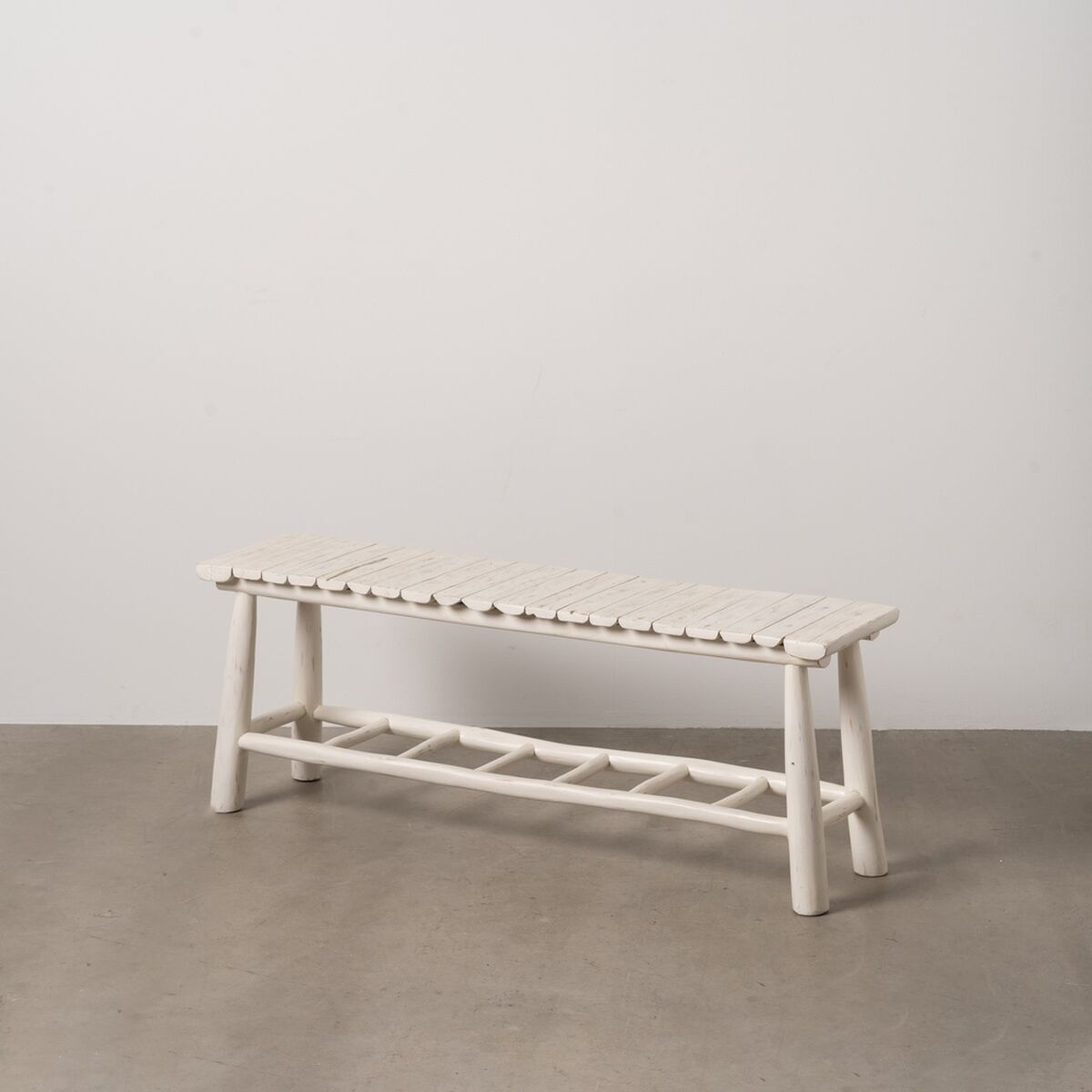 Stol Hvid Teak 120 x 30 x 45 cm